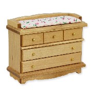 dressing table natural oak miniature 1:12