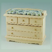 dressing table bare wood miniature 1:12