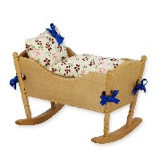 swinging craddle natural oak miniature 1:12