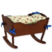 swinging craddle walnut miniature 1:12