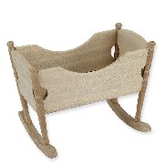 swinging craddle bare wood miniature 1:12