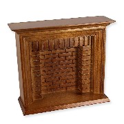 fireplace walnut miniature 1:12