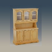 kitchen cupboard 3 doors natural oak miniature 1:12