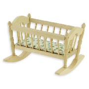 swinging cradle bare wood miniature furniture 1:12