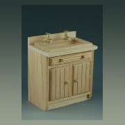 kitchen element sink bare wood miniature 1:12