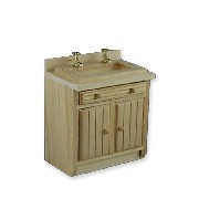 kitchen element sink bare wood miniature furniture 1:12