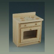 kitchen element stove bare wood miniature 1:12