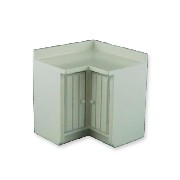 kitchen corner, white miniature 1:12