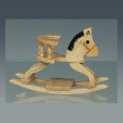 swinging horse natural oak miniature 1:12