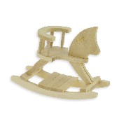 swinging horse bare wood miniature 1:12