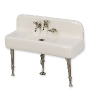 kitchen basin white porcelain miniature 1:12