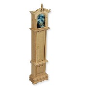 grandfather clock natural oak miniature 1:12