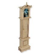 grandfather clock barewood miniature 1:12