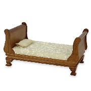 double-bed walnut miniature furniture 1:12