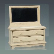 mirror dressing table bare wood miniature 1:12
