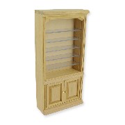 bookcase barewood miniature 1:12