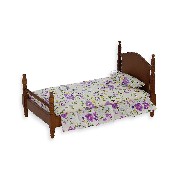 single bed walnut miniature 1:12