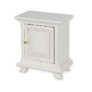 bedside table 1 door white miniature 1:12