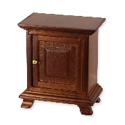 bedside table 1 door walnut miniature 1:12