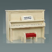 upright piano bare wood miniature 1:12