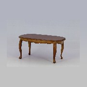 oval table walnut miniature 1:12