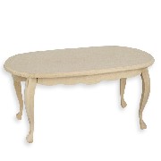 oval table bare wood miniature furniture 1:12