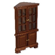 corner cabinet walnut miniature 1:12