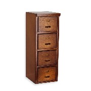 file shelf 4 drawers walnut miniature 1:12