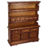 hutch w drawers walnut miniature 1:12