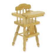 highchair natural oak miniature 1:12