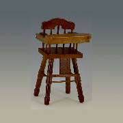 highchair walnut miniature 1:12