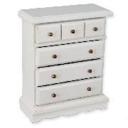 chest of drawers white miniature 1:12