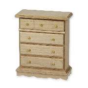 chest of drawers bare wood miniature 1:12