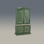 two-body cabinet green miniature 1:12