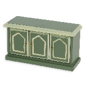 3 doors chest green miniature 1:12