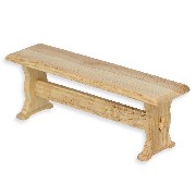 bench w/o backrest natural oak miniature 1:12