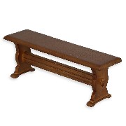 bench w/o backrest walnut miniature 1:12