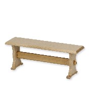 bench w/o backrest barewood miniature 1:12