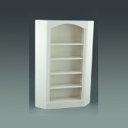 corner bookcase white miniature 1:12