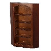 corner bookcase walnut miniature furniture 1:12