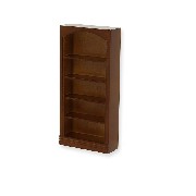 single bookcase walnut miniature 1:12
