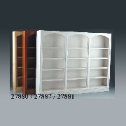 triple bookcase white miniature 1:12