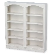 double bookcase white miniature 1:12
