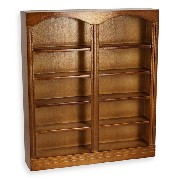 double bookcase walnut miniature furniture 1:12