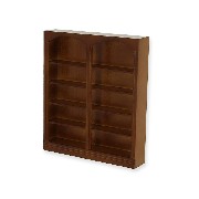 double bookcase walnut miniature 1:12