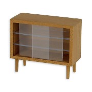 double sideboard teak/plexi miniature 1:12