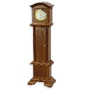 grandfather functional clock walnut miniature 1:12
