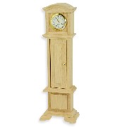 grandfather function al clock barewood miniature 1:12