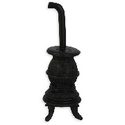 black wood stove miniature 1:12