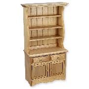 narrow hutch natural oak miniature 1:12